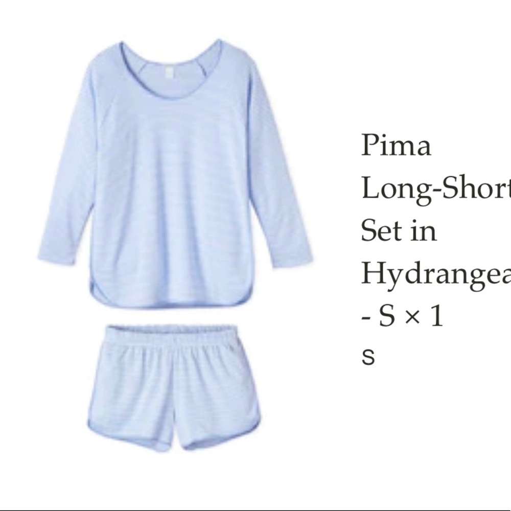 Lake pajamas Pima cotton long sleeve + shorts size S but fit like XS